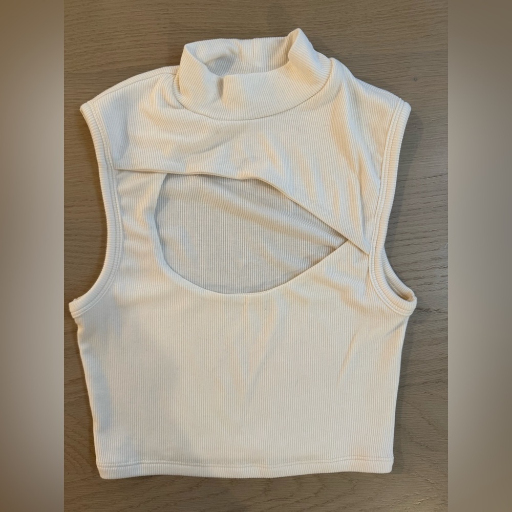 Alix NYC off white mock neck crop top Size Small